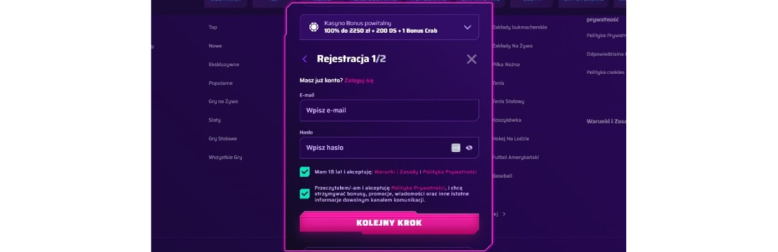 roby casino rejestracja